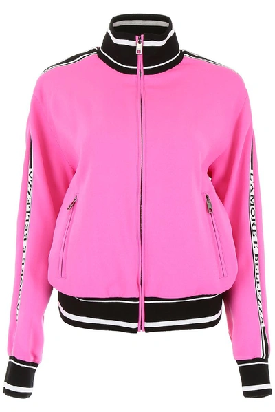 Shop Dolce & Gabbana Contrast Trim Bomber Jacket In Pink