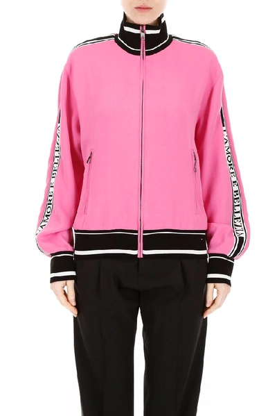 Shop Dolce & Gabbana Contrast Trim Bomber Jacket In Pink