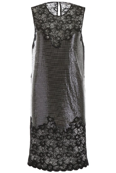 Shop Paco Rabanne Laced Chainmail Dress In Black
