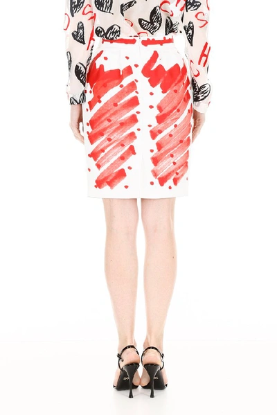 Shop Moschino Brushstroke Polka Dots Mini Skirt In Multi