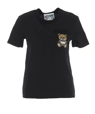 Shop Moschino Teddy Patch T In Black