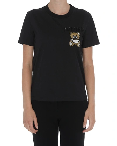 Shop Moschino Teddy Patch T In Black