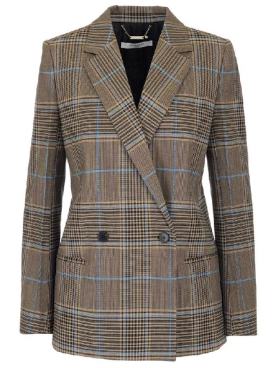 Shop Givenchy Double Breasted Tartan Blazer In Multi