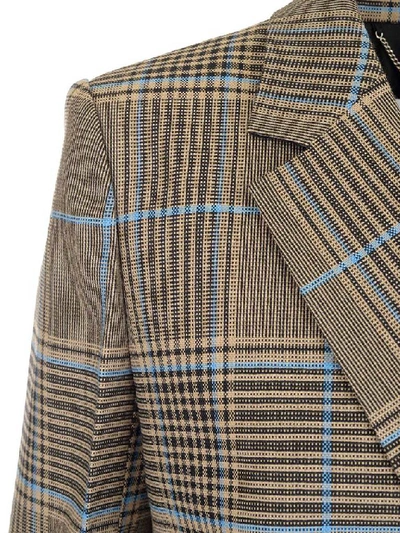 Shop Givenchy Double Breasted Tartan Blazer In Multi