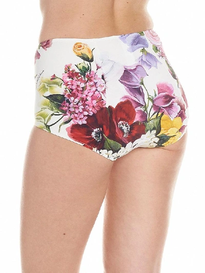 Shop Dolce & Gabbana Floral Print Bikini Bottom In Multi