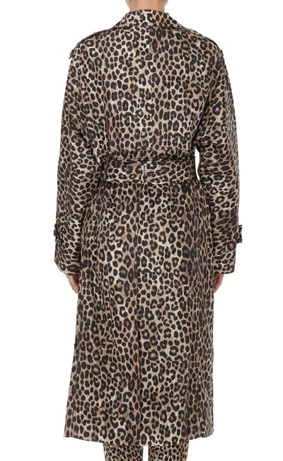 Shop Michael Michael Kors Leopard Printed Trench Coat In Multi