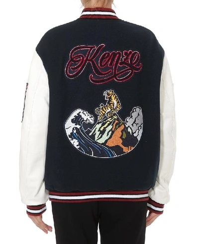 Shop Kenzo Motif Patches Bomber Jacket In Multi