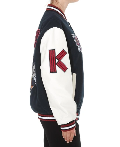Shop Kenzo Motif Patches Bomber Jacket In Multi