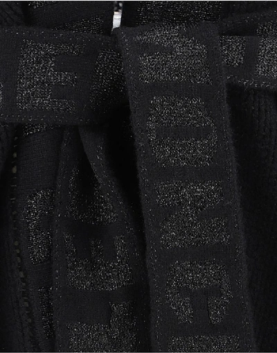 Shop Moncler Belted Logo Trim Cardigan In Black