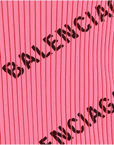 Shop Balenciaga All Over Logo Long In Pink