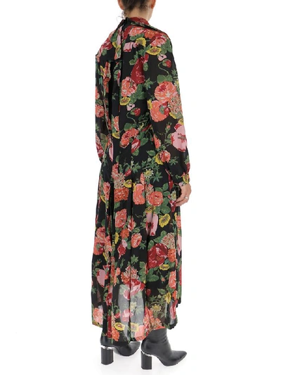 Shop Junya Watanabe Double Layer Floral Print Dress In Multi