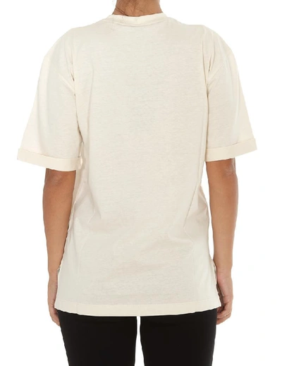 Shop Fendi Ff Karligraphy Logo Embroidered T In Beige