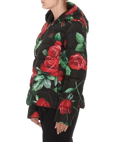 Shop Dolce & Gabbana Floral Padded Jacket In Multi