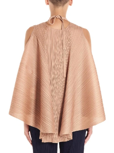Shop Issey Miyake Pleats Please By  Pleated Flared Cropped Top In Pink