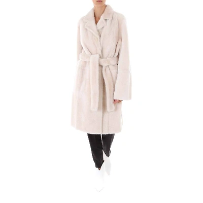 Shop Yves Salomon Reversible Belted Clutch Coat In White