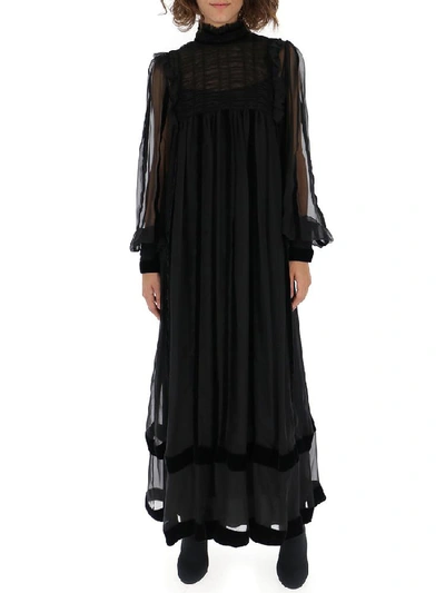 Shop Alberta Ferretti Sheer Maxi Long Dress In Black