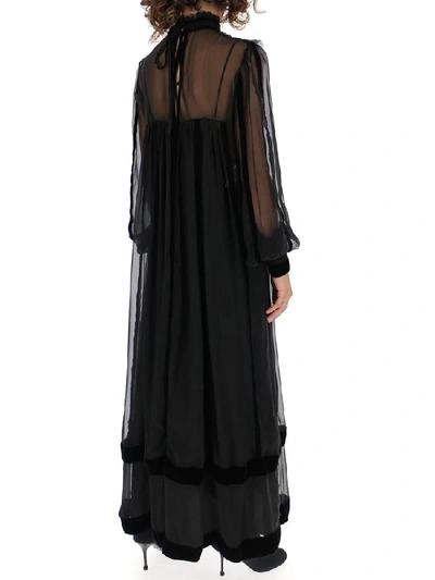 Shop Alberta Ferretti Sheer Maxi Long Dress In Black