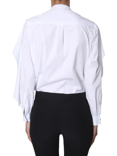Shop Alexander Mcqueen Frilled Cape Effect Shirt In White