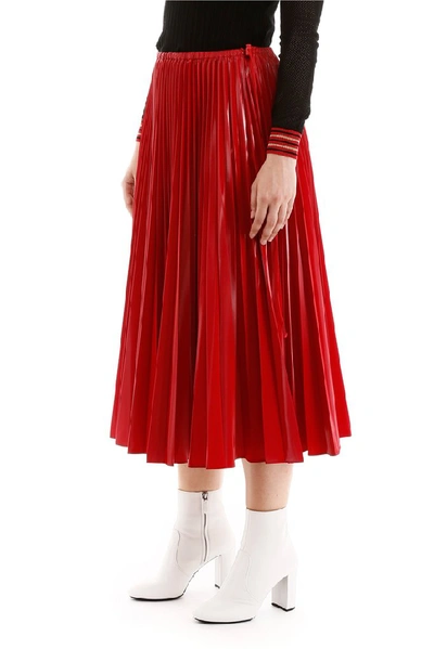 Shop Fendi Pleated Midi Skirt In Lorca