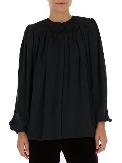 Shop Saint Laurent Long Sleeves Blouse In Noir