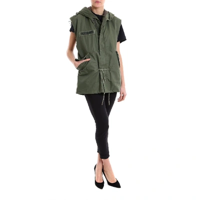 Shop As65 Logo Detail Sleeveless Jacket In Green