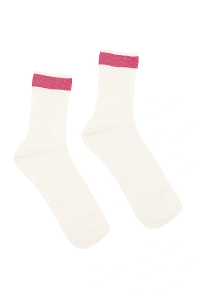 Shop Valentino Vltn Socks In Pink