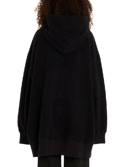 Shop Mm6 Maison Margiela Logo Patch Oversize Hooded Jacket In Black