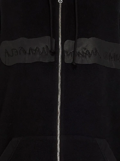 Shop Mm6 Maison Margiela Logo Patch Oversize Hooded Jacket In Black