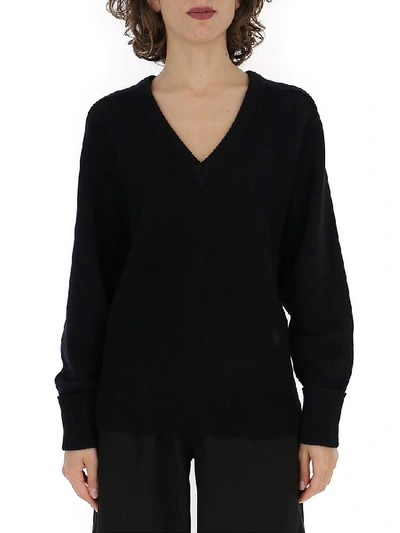 Shop Chloé V Neck Knitted Sweatshirt In Black