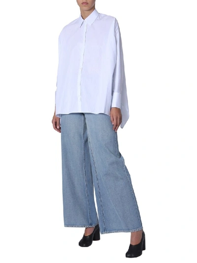 Shop Maison Margiela Classic Oversize Shirt In White