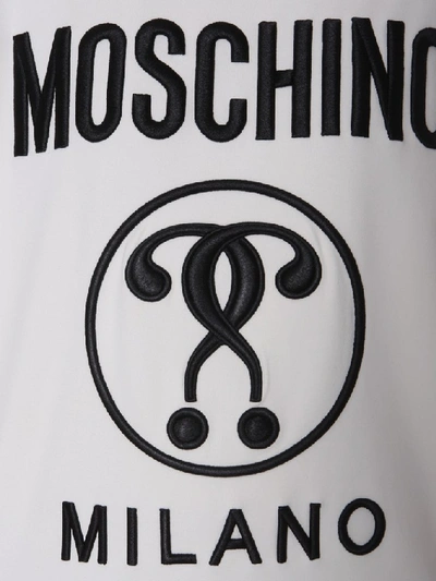 Shop Moschino Milano Logo Print Dress In White