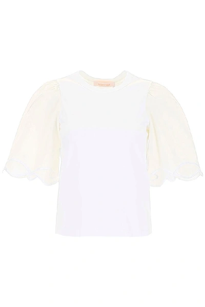 Shop See By Chloé Embroidered Detail T In White