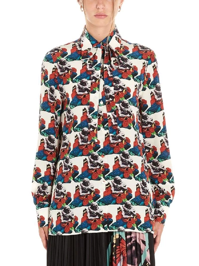 Shop Valentino Graphic Print All Over Shirt In Multi