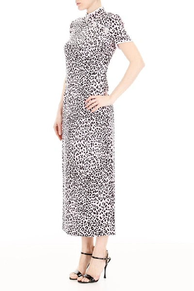 Shop Alessandra Rich Cheetah Print Qipao Dress In Multi