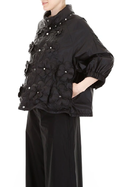 Shop Moncler Genius Moncler X Noir Kei Ninomiya Floral Studded Jacket In Black