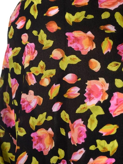 Shop Balenciaga Floral Print Bow Detail Blouse In Multi