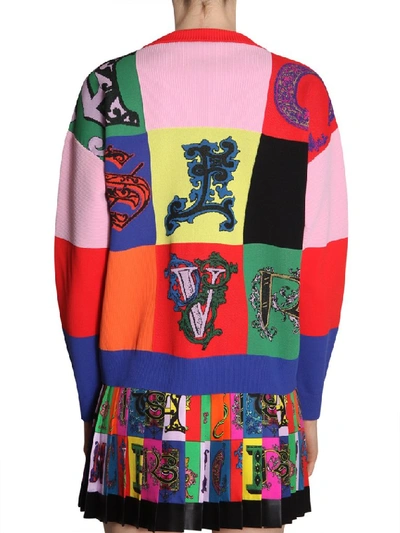Shop Versace Patchwork Oversized Sweater In Multi