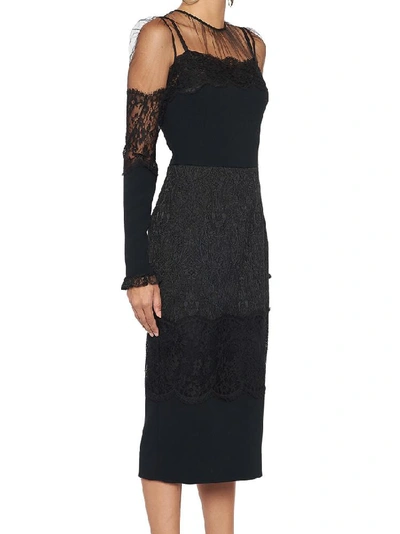 Shop Dolce & Gabbana Lace Sheer Dress In Black