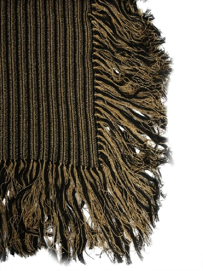 Shop Saint Laurent Fringed Cape In Multi