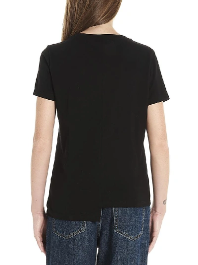 Shop Loewe Logo Embroidered Asymmetric Hemline T In Black