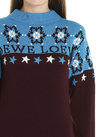 Shop Loewe Logo Roll Neck Knitted Sweatshirt In Multi