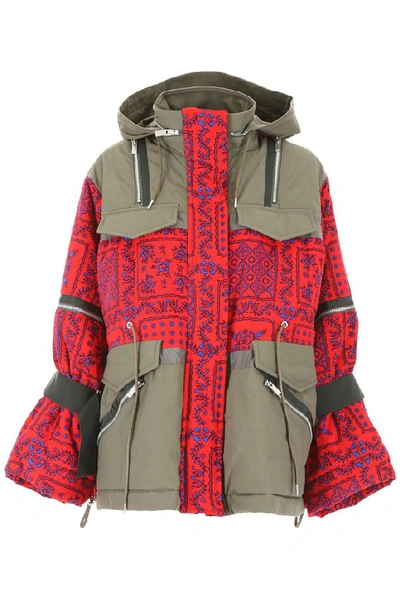 Shop Sacai Pattern Printed Padded Jacket In Multi