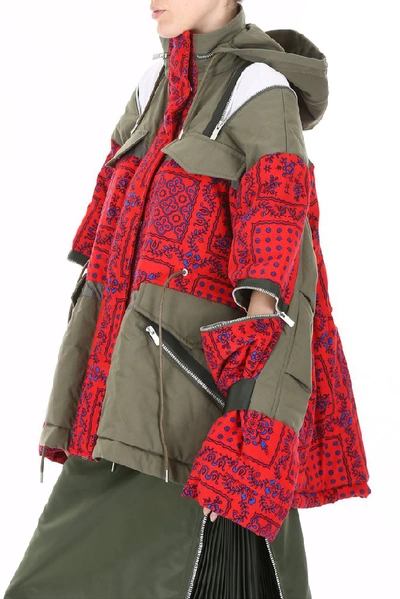 Shop Sacai Pattern Printed Padded Jacket In Multi