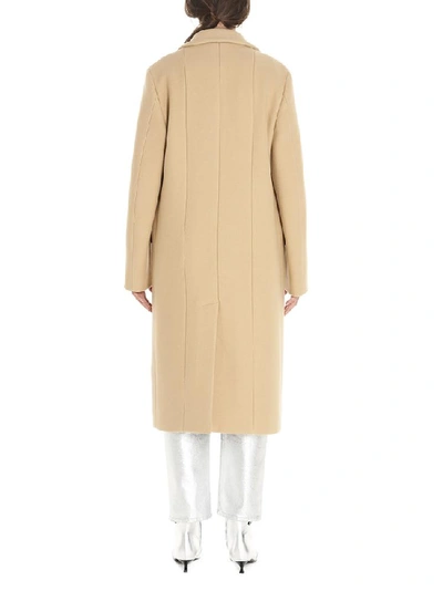 Shop Msgm Double Breasted Coat In Beige