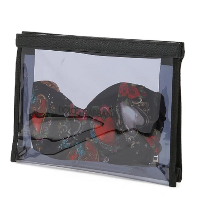 Shop Dolce & Gabbana Heart Print Bikini Top In Multi