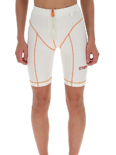 Shop Heron Preston Contrast Stripe Cycling Shorts In White