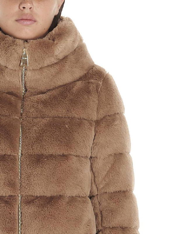 Herno Faux Fur Padded Jacket In Brown | ModeSens