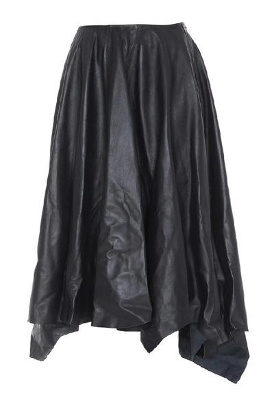 Shop Marni Asymmetric Midi Skirt In Navy