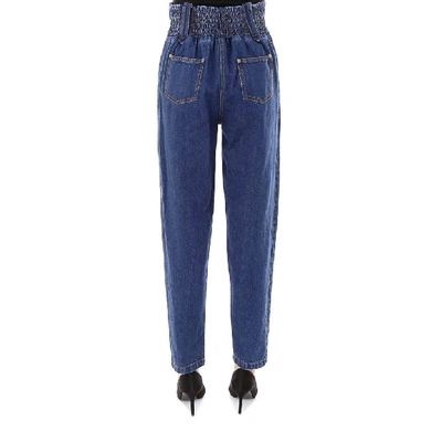 Shop Attico Tapered High Waist Jeans In Blue