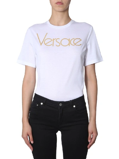 Shop Versace Logo T In White